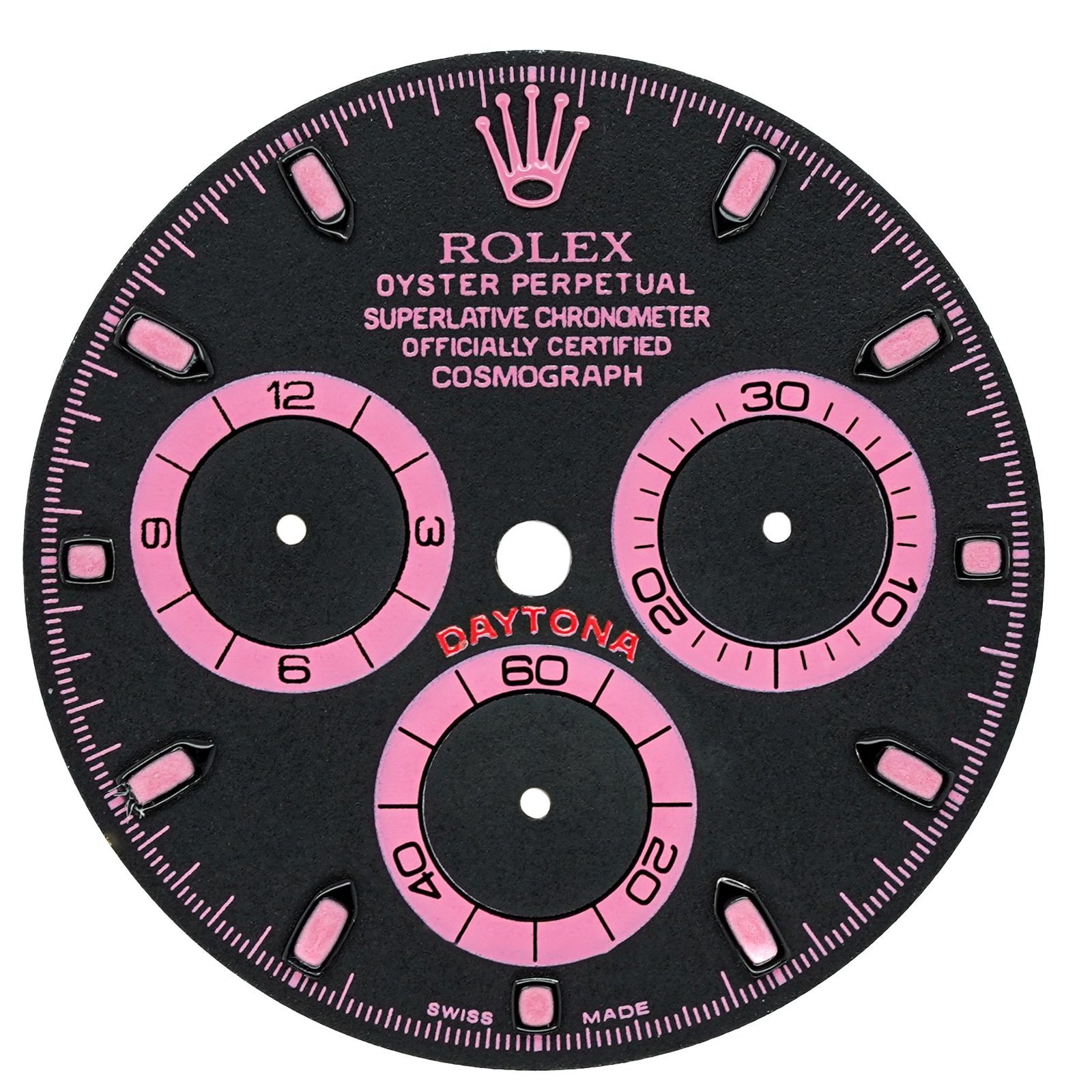 Black with Pink Accents Dial