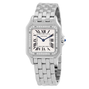 Cartier Panthère Medium Model Diamond Silver Dial Watch W4PN0018