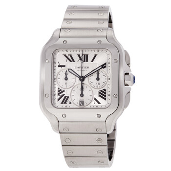 Cartier Santos Chronograph Automatic Silver Dial Men's Watch WSSA0083