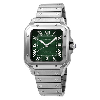 Cartier Santos De Cartier Large Model Automatic Green Dial Men's Watch WSSA0062
