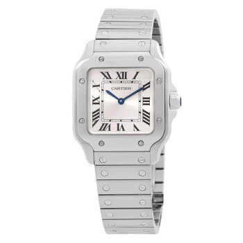 Cartier Santos Small Model Quartz Silver Dial Watch WSSA0082