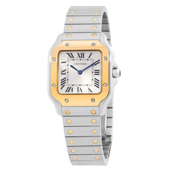 Cartier Santos Small Model Silver Sunray Dial Unisex Watch W2SA0033