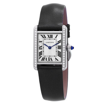 Cartier Tank Quartz Small Model Diamond Silver Dial Ladies Watch W4TA0016