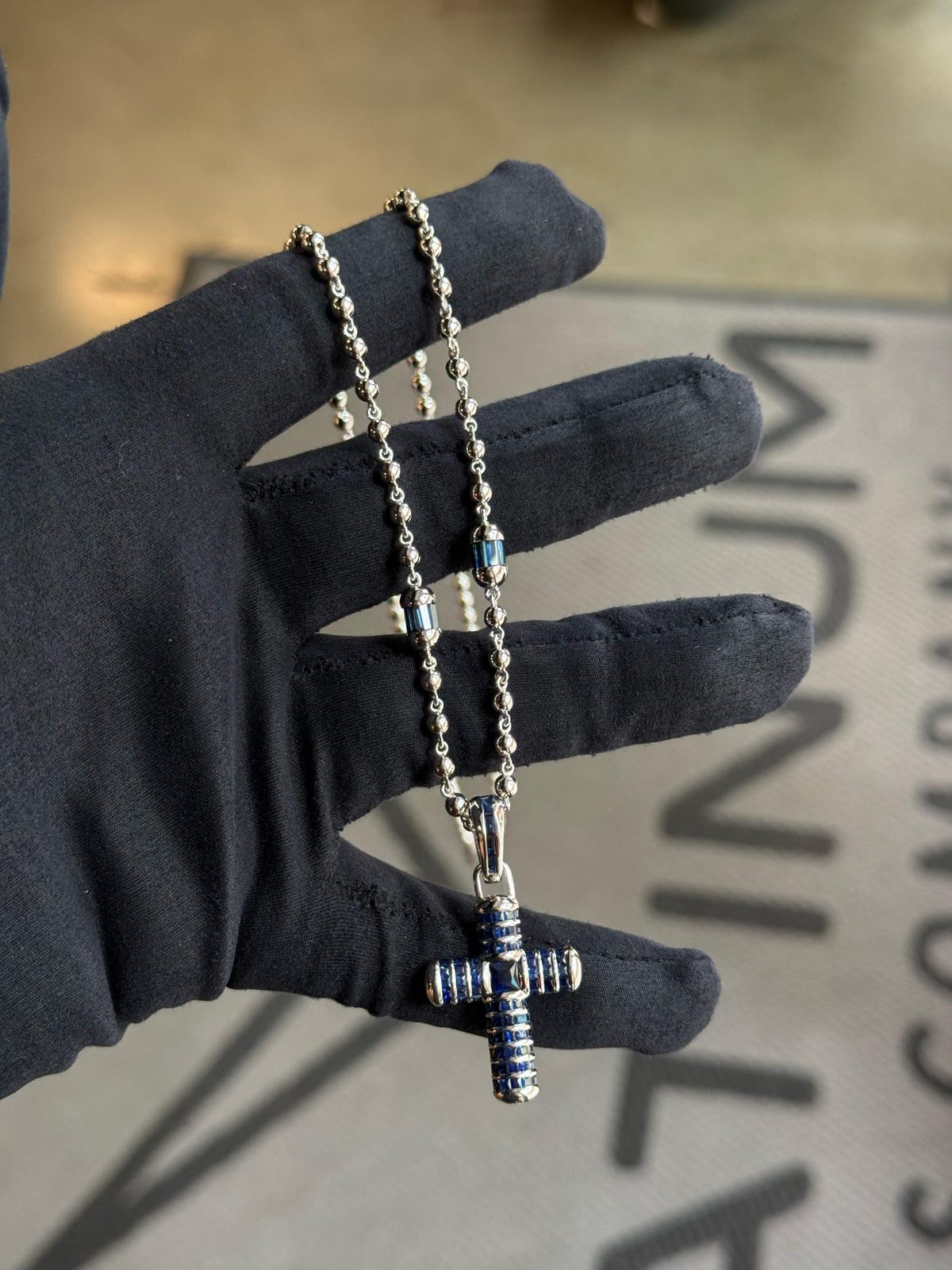 EZEIA Blue Dose Cross Pendant 3