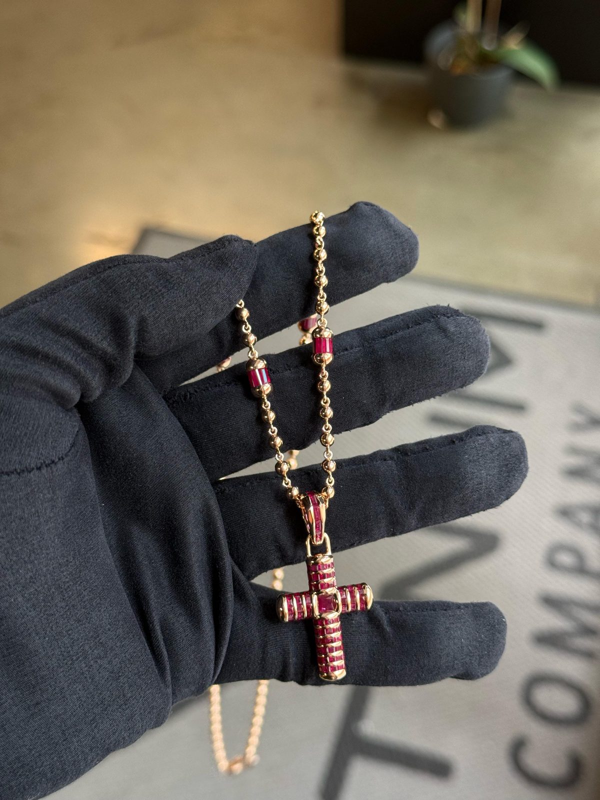 EZEIA Crimson Dose Cross Pendant 3