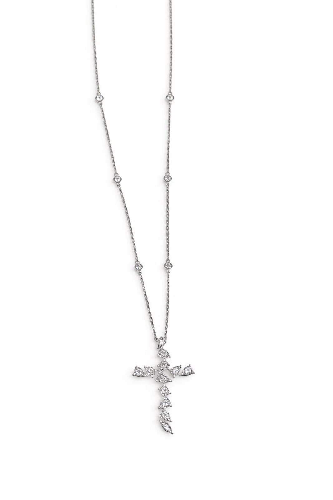 EZEIA Grand Cross Mix Shape Diamond Pendant