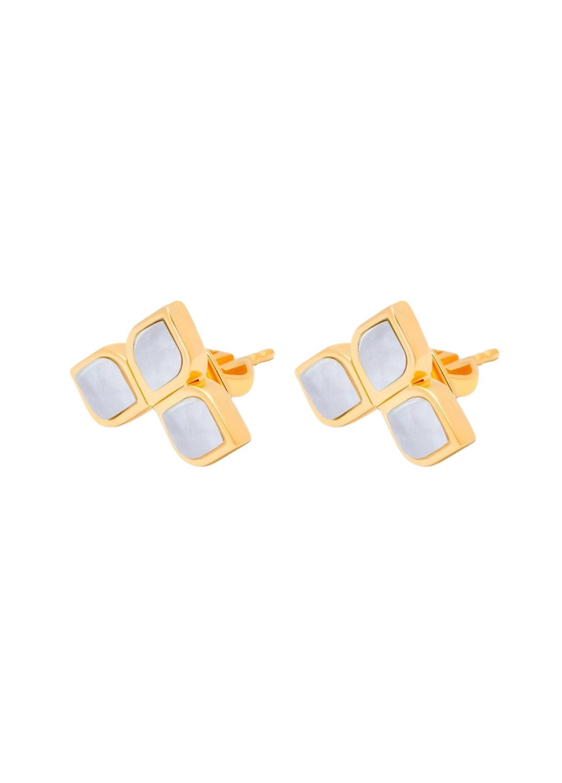 EZEIA Zellige Mother of Pearl Studs 5