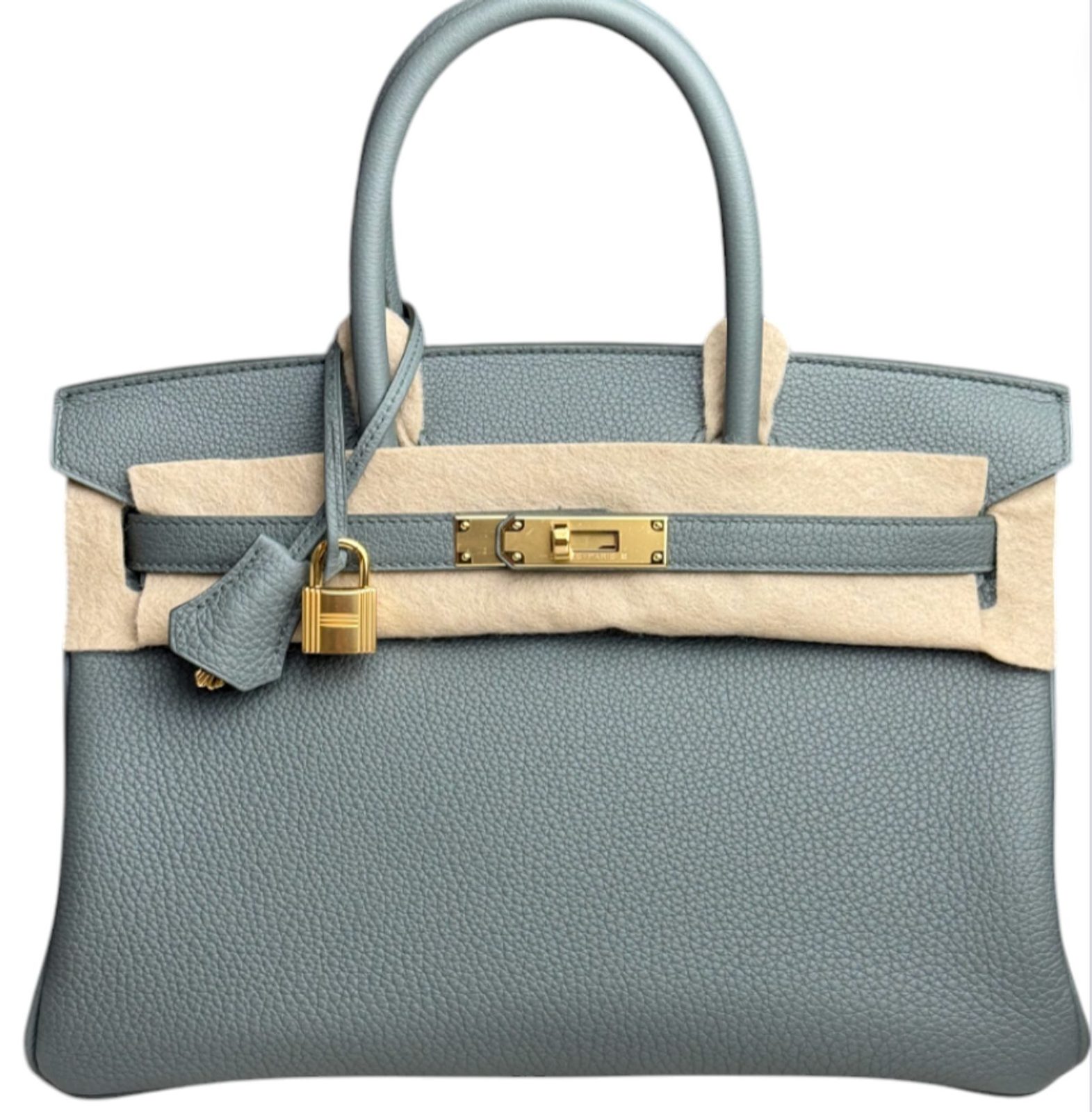 Hermes Handbags  Birkin 30 Togo Vert Amande Gold Hardware