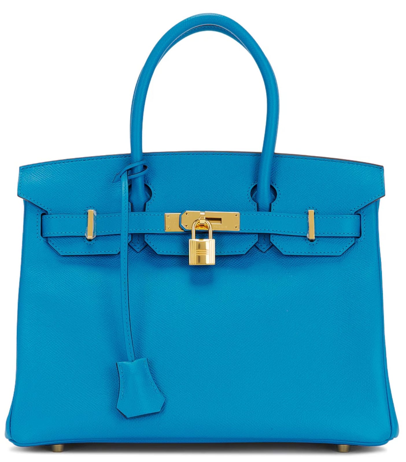 Hermes Handbags Hermes Birkin25 Blue zellige Togo Gold Hardware