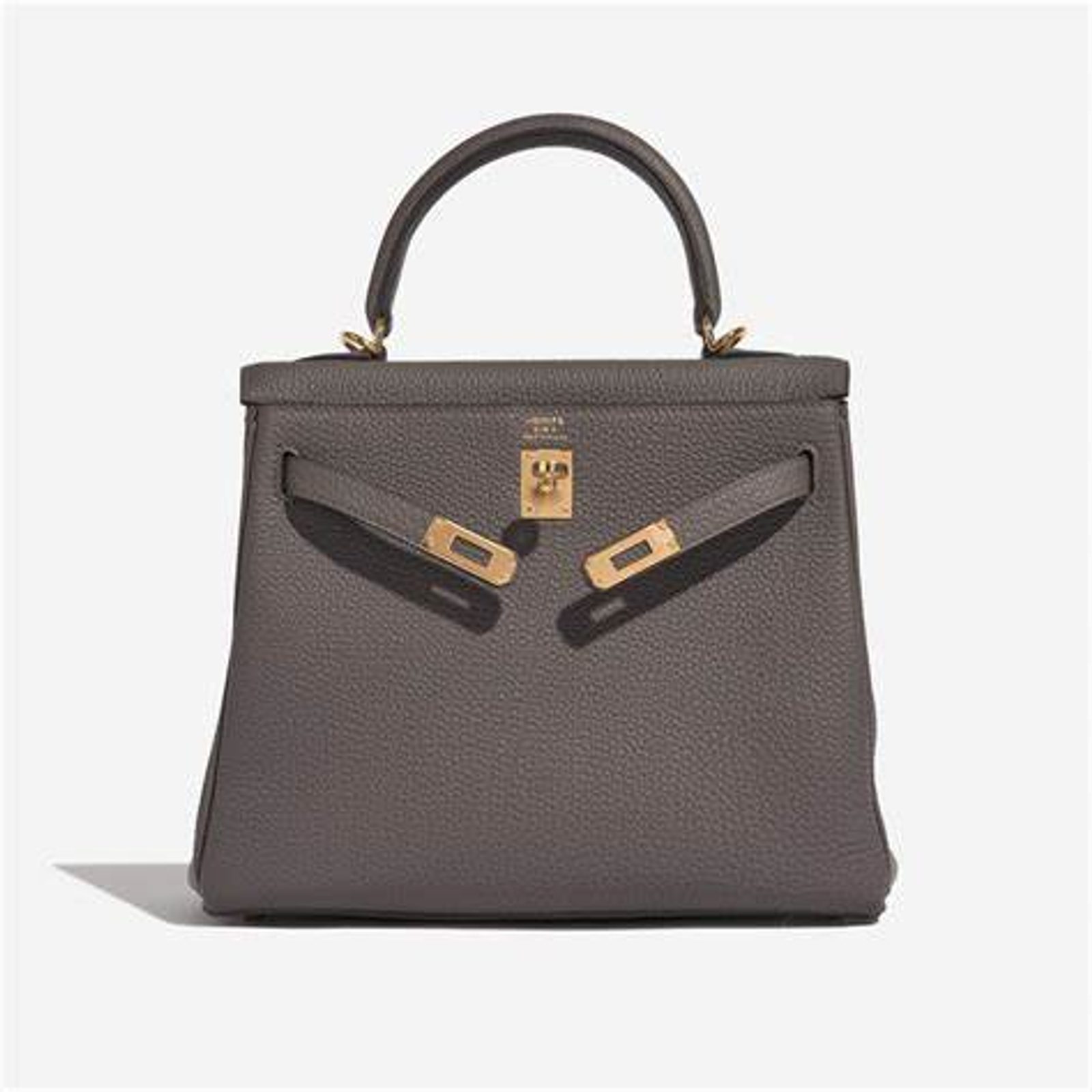 Hermes Handbags Kelly 25 Etain Togo Retourne Goldhardware