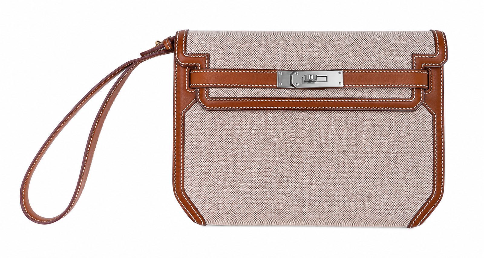 Hermes Handbags Kelly Depeche 25 Barenia Toile Palladium Hardware