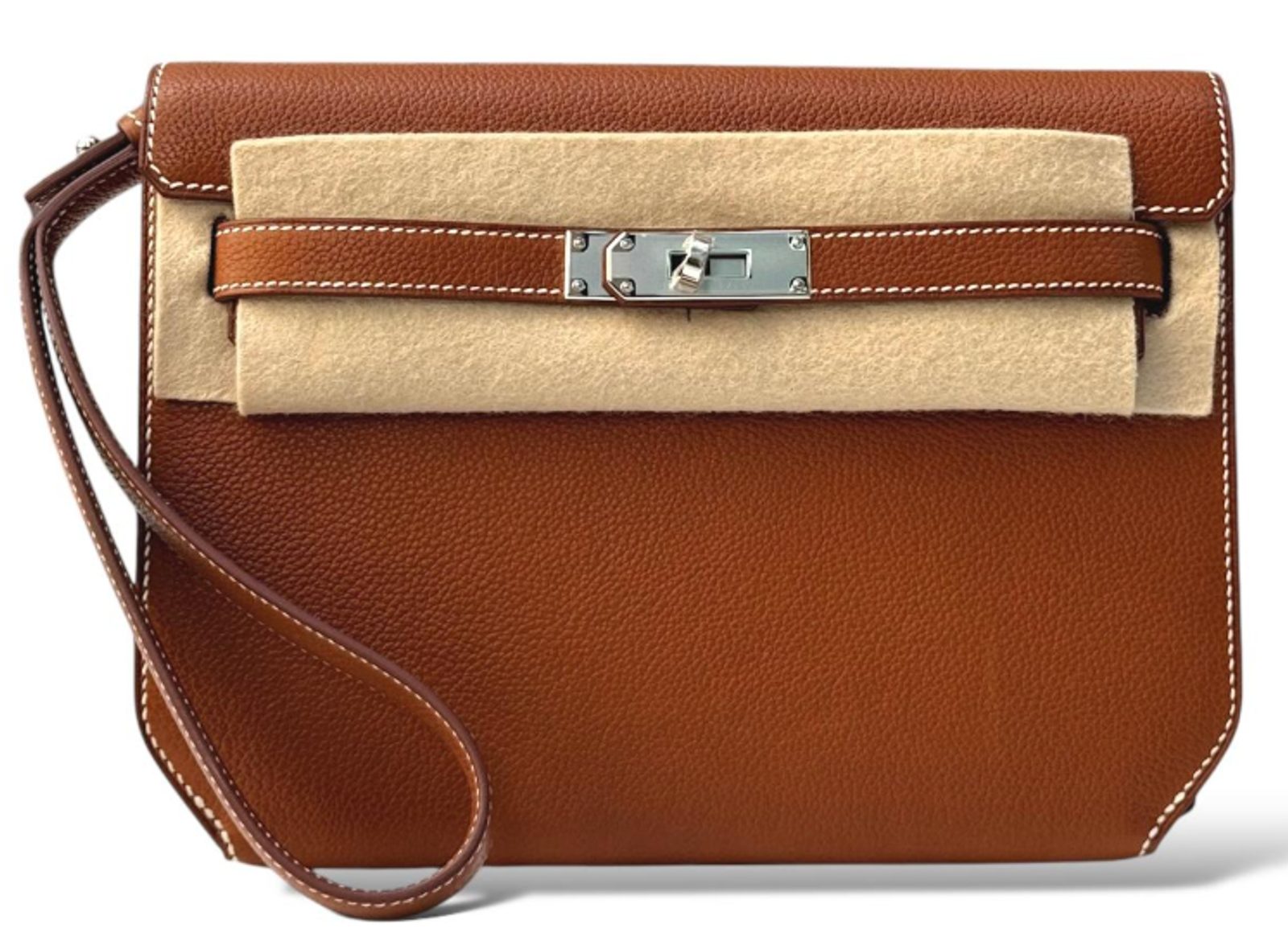 Hermes Handbags Kelly Depeche 25 Barenia with Palladium Hardware