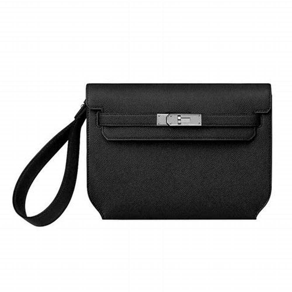 Hermes Handbags Kelly Depeche 25 Black Epsom Palladium Hardware 2