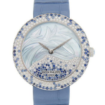 Patek Philippe Calatrava Automatic Mother of Pearl and Blue Sapphire Ladies Watch 4899-901G-001