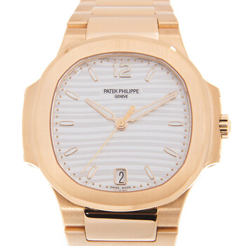 Patek Philippe Nautilus 18kt Rose Gold Automatic Silver Dial Ladies Watch 7118-1R-001