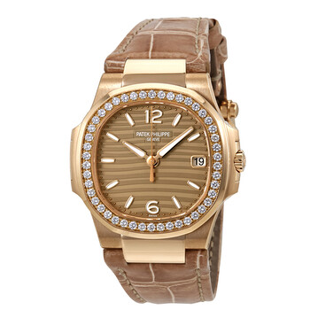 Patek Philippe Nautilus 18kt Rose Gold Diamond Ladies Watch 7010R-012