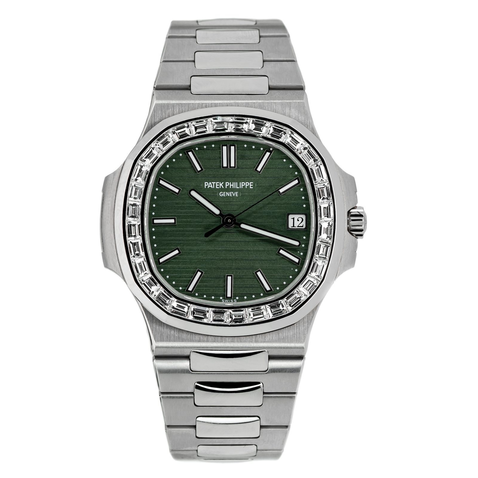 Patek Philippe 5711-1300A-001 Green Dial Baguette Bezel Custom 6