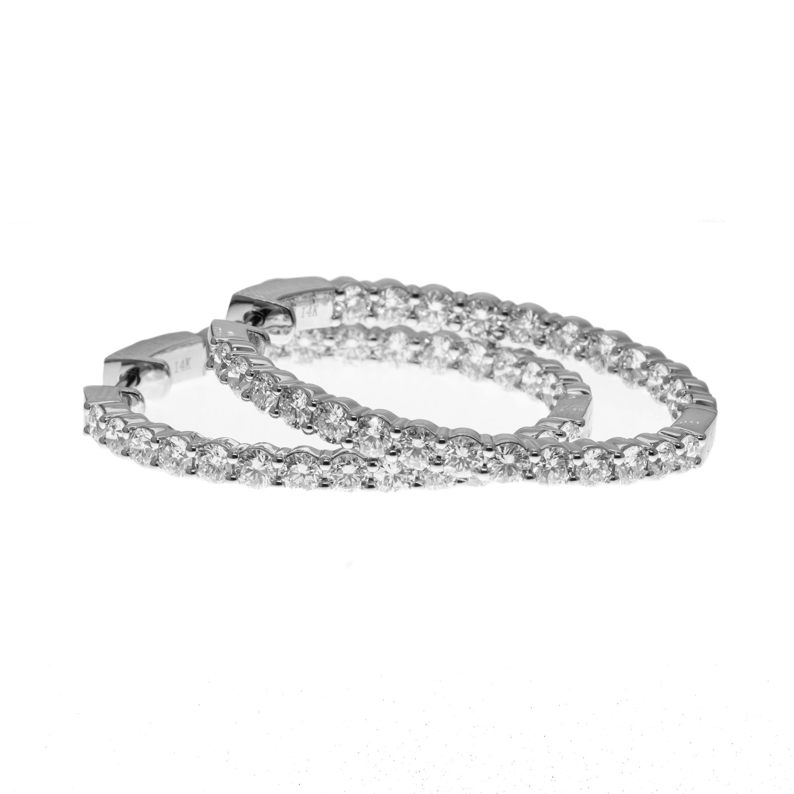 Platinum Jewelry Diamond Hoop Earrings 2