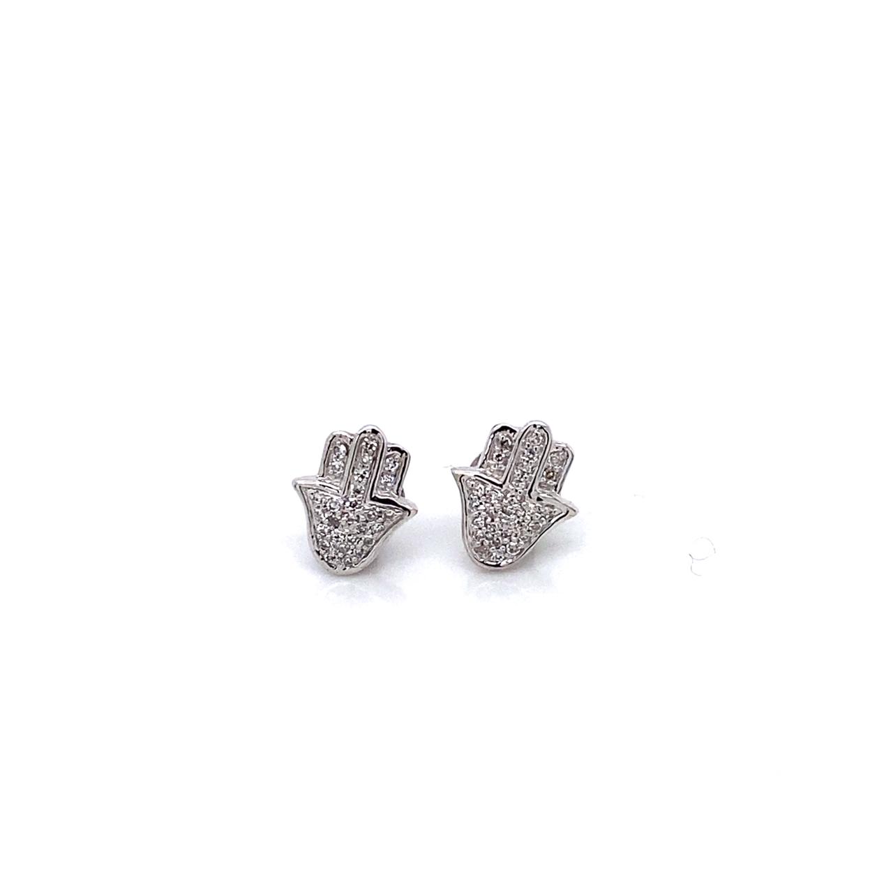 Platinum Jewelry Hamsa Earrings