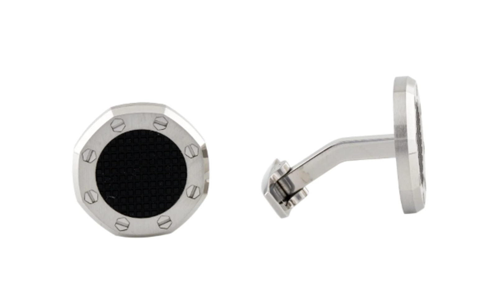 Stainless Steel Black Cuff Links