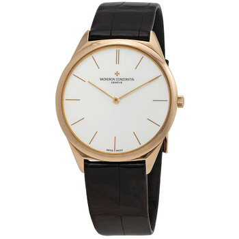 Vacheron Constantin Historiques Ultra Fine 1955 Silver Dial Black Leather Men's Watch 33155/000R-9588