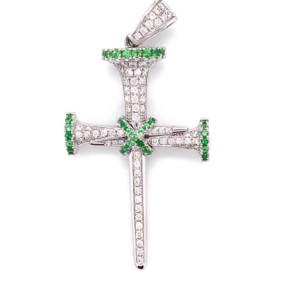 White Gold Cross Charm 2